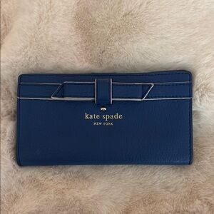 Kate Spade Blue Wallet with Bow Detail